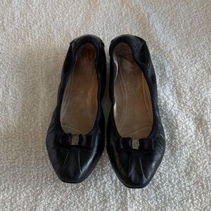 Salvatore Ferragamo Black Leather Flats